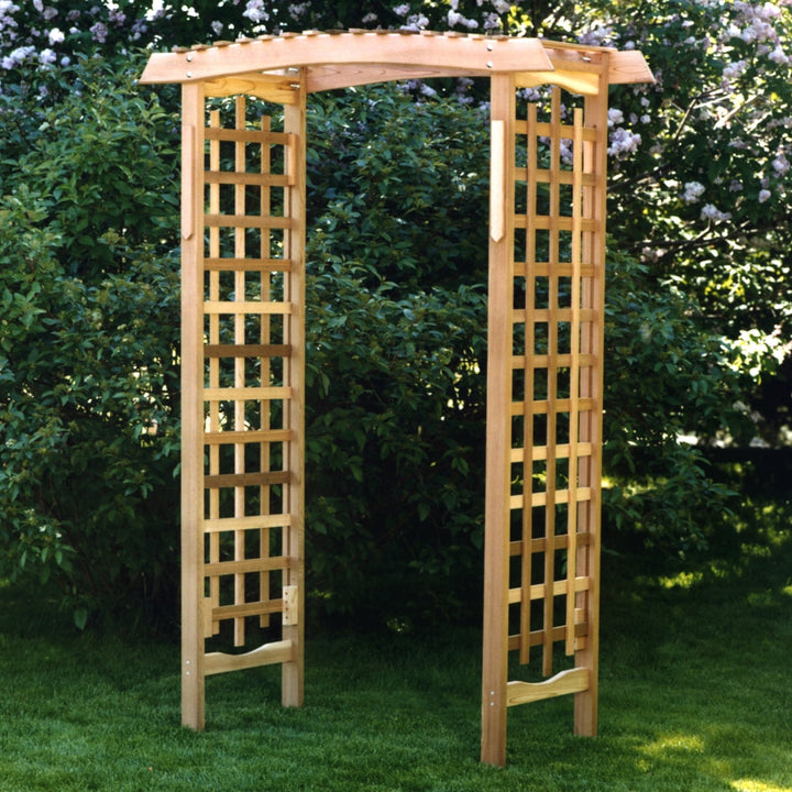 6.5'H x 5'W Canadian Made Garden Arbor Arch Pergola Trellis DIY Kit, Western Red Cedar Wood