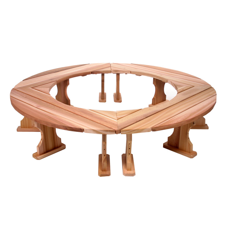 4pc Canadian Made Full Round Backless Fireside Bench Garden Outdoor Camp Western Red Cedar Wood