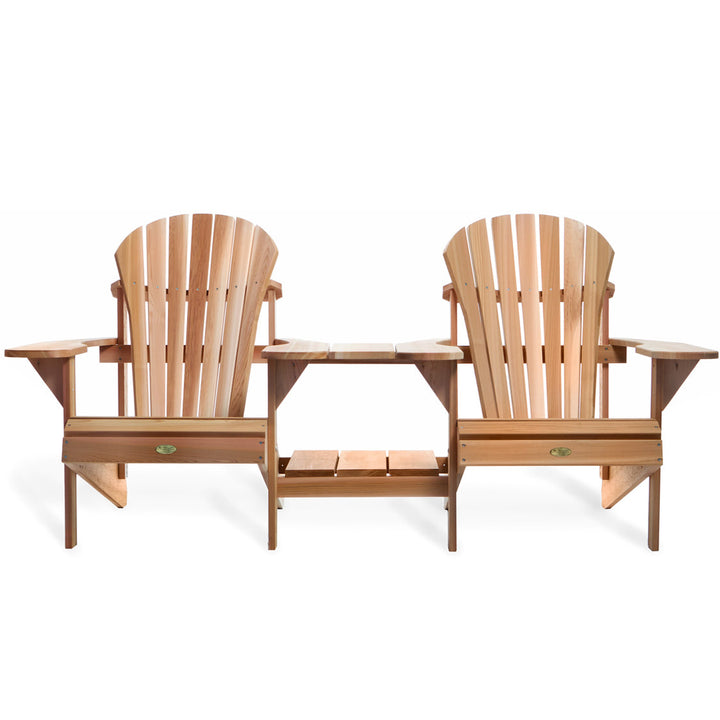 2 Seat Canadian Made Muskoka Adirondack Side Tete-a-Tete Chairs DIY Kit Western Red Cedar Wood