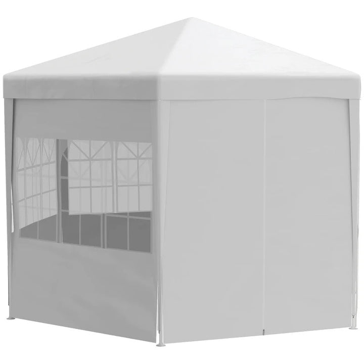 13' Hexagonal Event Dinner Party Wedding Tent Gazebo Canopy Outdoor Garden w/ 6 Walls, White