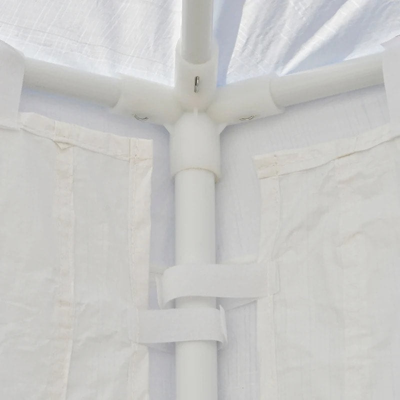 13' Hexagonal Event Dinner Party Wedding Tent Gazebo Canopy Outdoor Garden w/ 6 Walls, White