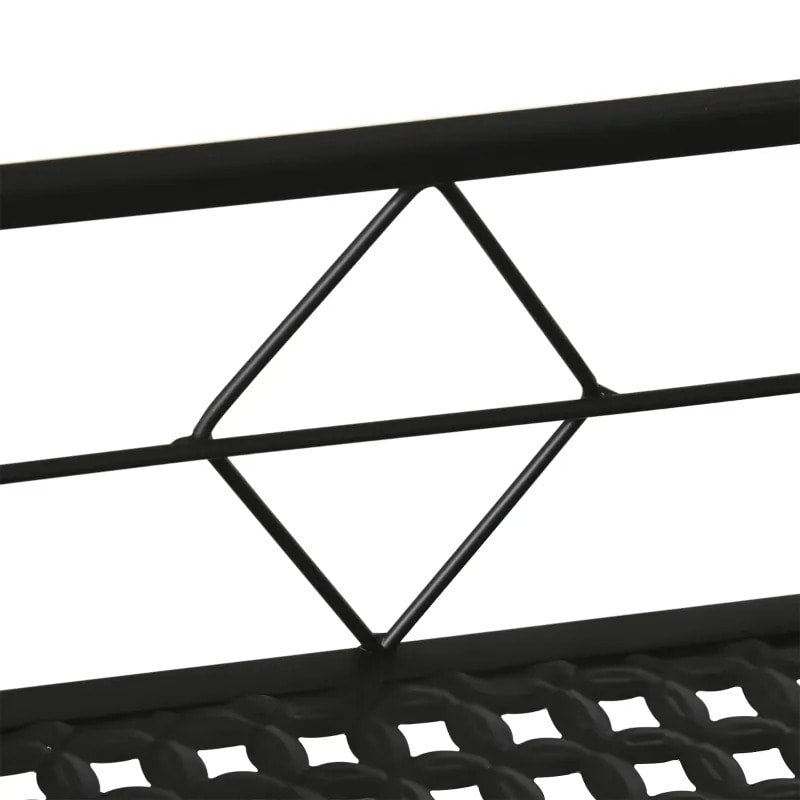 43" Metal Hanging Flower Pot Stand Shelf Rack w Hooks for Terrace, Rail, Fence, Balcony - Black