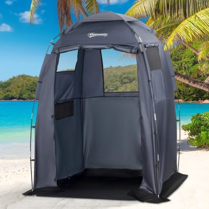5'x5'x7' Portable Shower Tent Dressing Change Room, Beach Camping Outdoor Privacy Shelter, Blue