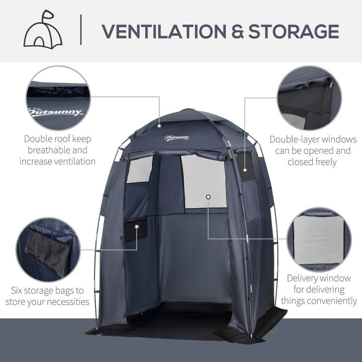 5'x5'x7' Portable Shower Tent Dressing Change Room, Beach Camping Outdoor Privacy Shelter, Blue