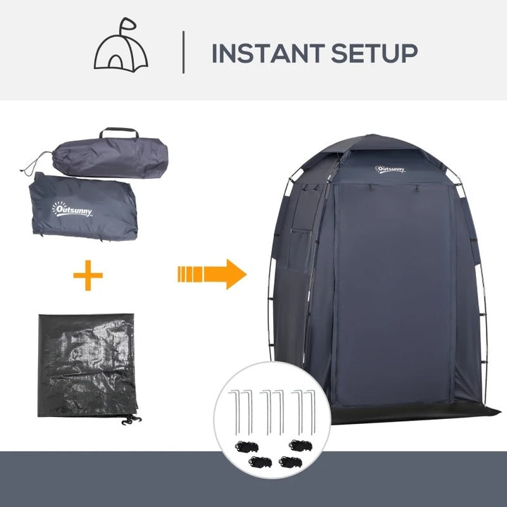 5'x5'x7' Portable Shower Tent Dressing Change Room, Beach Camping Outdoor Privacy Shelter, Blue