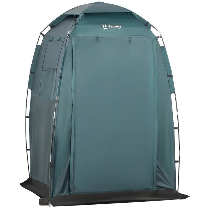 5' x 5' Portable Shower Privacy Tent Bathroom Change Room w Floor & Bag, Beach Camping, Green