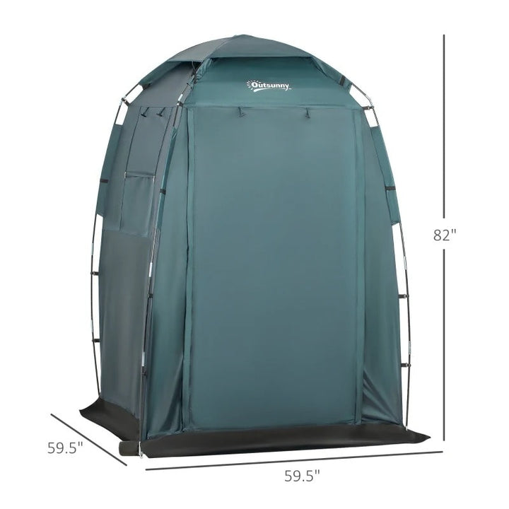 5' x 5' Portable Shower Privacy Tent Bathroom Change Room w Floor & Bag, Beach Camping, Green