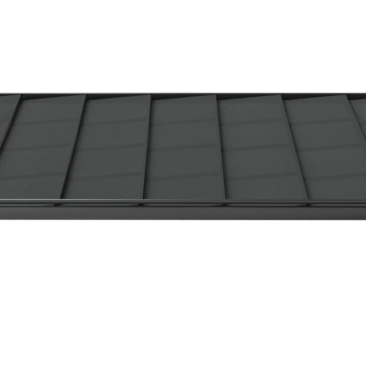 9.5' x 8' Louvered Aluminum Steel Patio Pergola Gazebo Canopy, Adjustable Mesh Roof, Grey Black