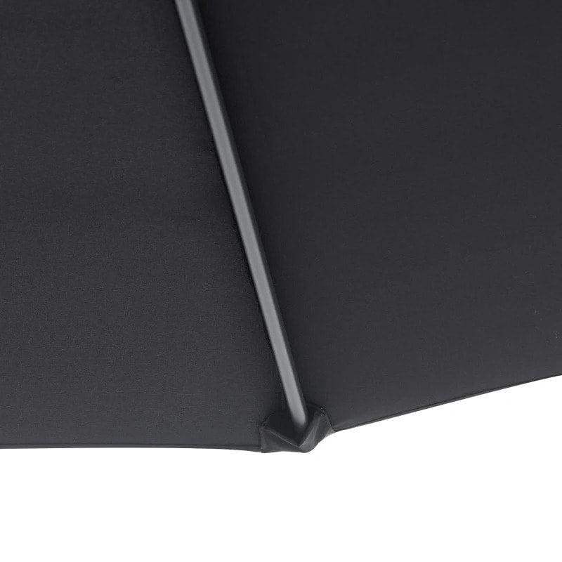 10ft Round Rotating Offset Hanging Banana Parasol Patio Umbrella w T Cross Base Stand, Black