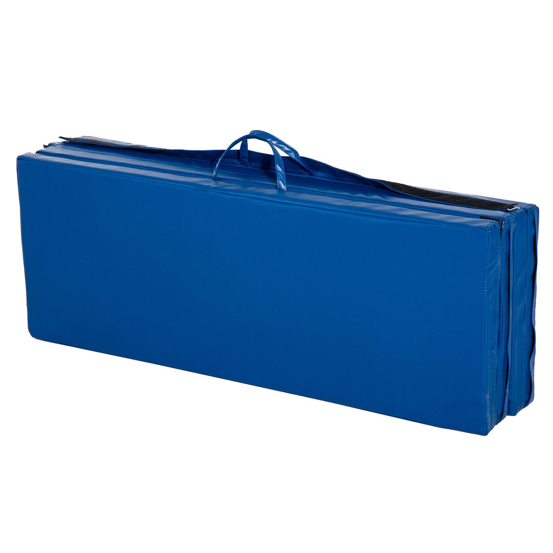4-Panel PU Leather Gymnastics Folding Mat - Blue