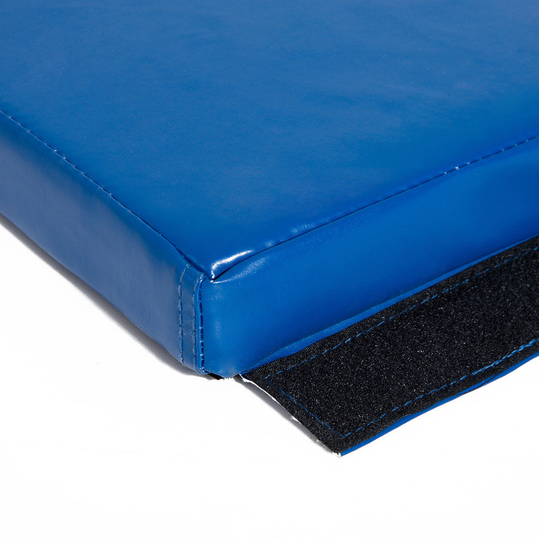 4-Panel PU Leather Gymnastics Folding Mat - Blue