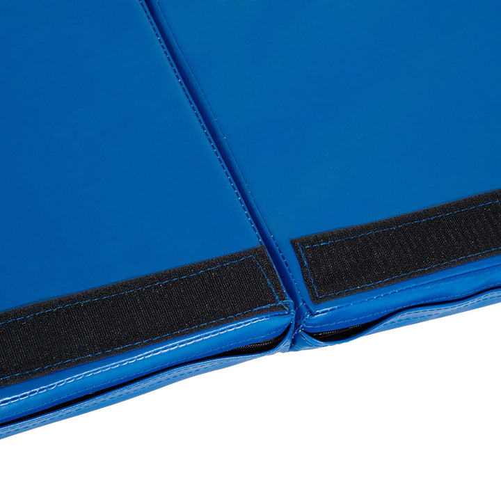 4-Panel PU Leather Gymnastics Folding Mat - Blue