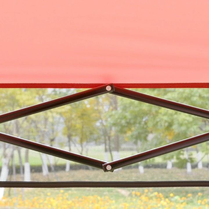 7' x 7' Portable Pop-Up Gazebo Canopy Outdoor Shelter Tent w Wall, Backpack Carry Bag, Red