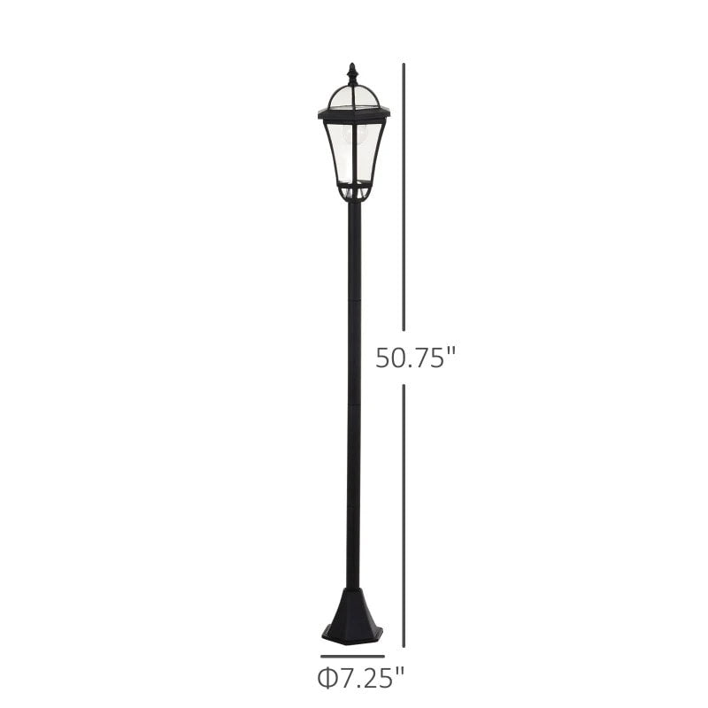 2pc 50” Solar LED Automatic Torch Light Lamp Posts for Outdoor Walkway Driveway Garden, Black
