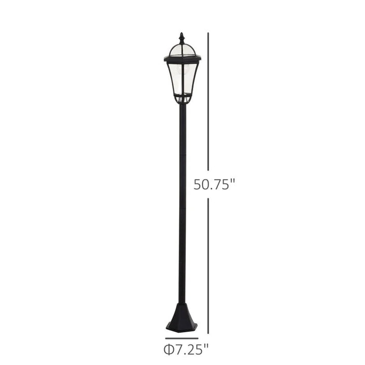 2pc 50” Solar LED Automatic Torch Light Lamp Posts for Outdoor Walkway Driveway Garden, Black