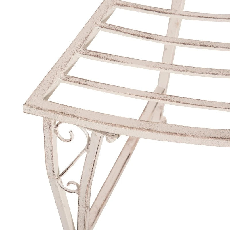 Half Round Victorian 4 Person Tree Bench Semi Circle Seat for Garden Wedding Party Event, White