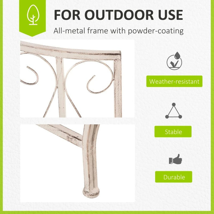 Half Round Victorian 4 Person Tree Bench Semi Circle Seat for Garden Wedding Party Event, White