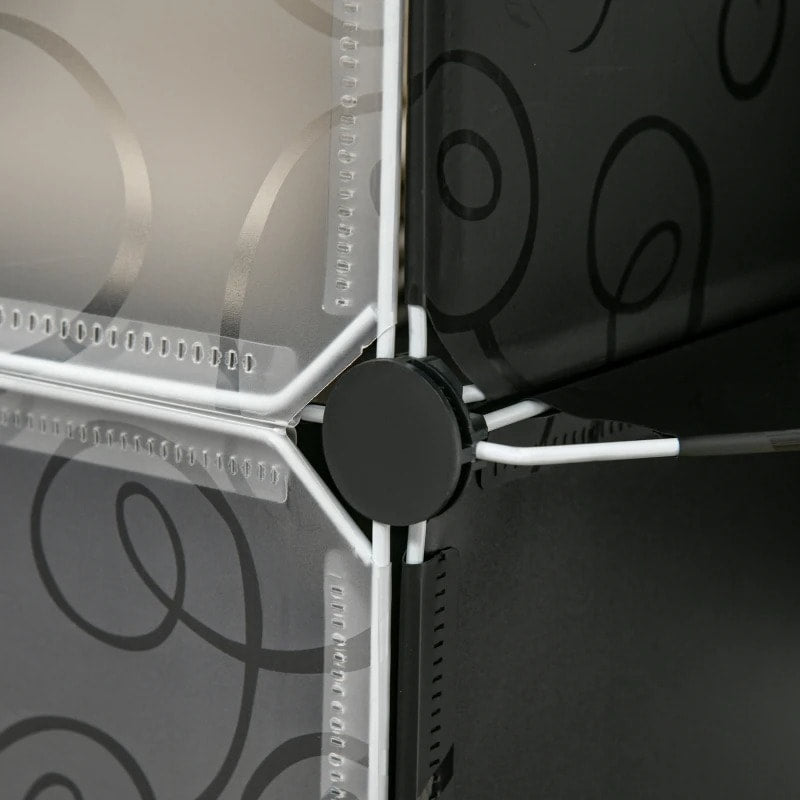 20 Cube Stackable Storage Organizer Shelf Cabinet Wardrobe for Shoes Clothes Books, Black White