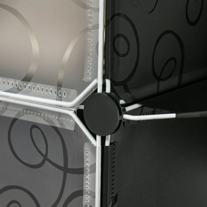 20 Cube Stackable Storage Organizer Shelf Cabinet Wardrobe for Shoes Clothes Books, Black White