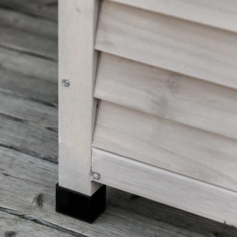 50" 75 Gal Fir Wood Deck Box Storage Bin Container for Cushions Tools Outdoor Patio, Grey Stain