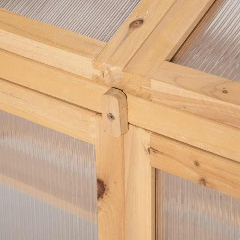 Wooden Cold Frame Greenhouse Raised Planter Bed with Openable Top and Shelves, Wood/Brown