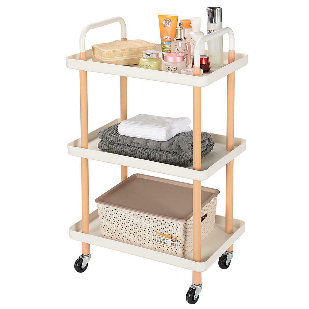 3-Tier Rolling Utility Cart/Serving Cart - White