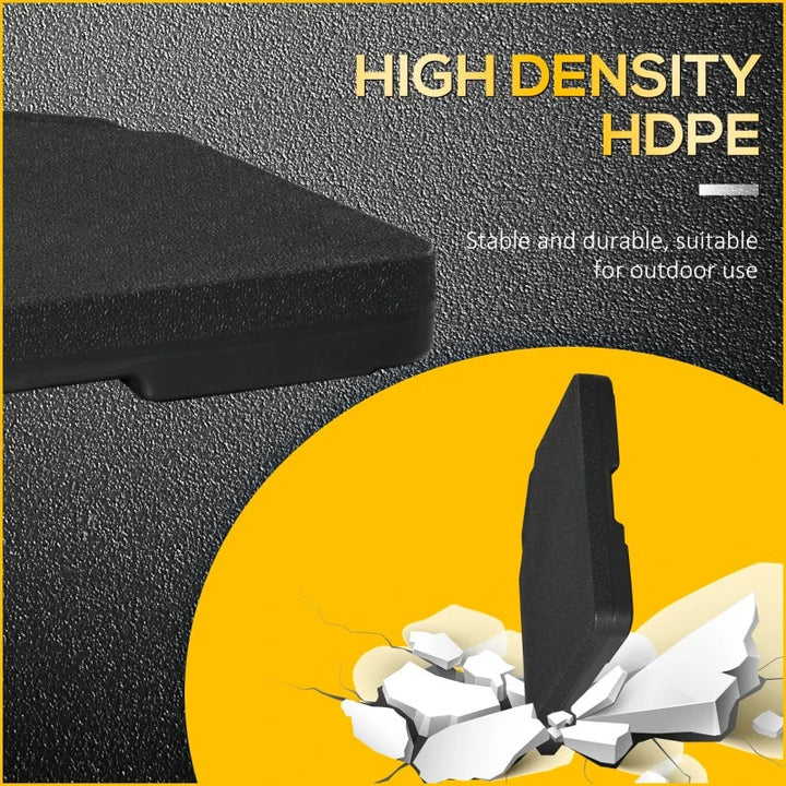 4pc, 132-176lbs Fillable Umbrella Counterweight Plates for Cantilever Cross Base Stand - Black