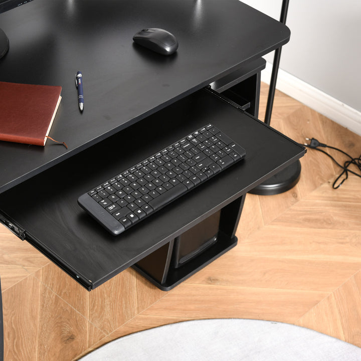Computer Desk w/ Drawers and Shelves - Black