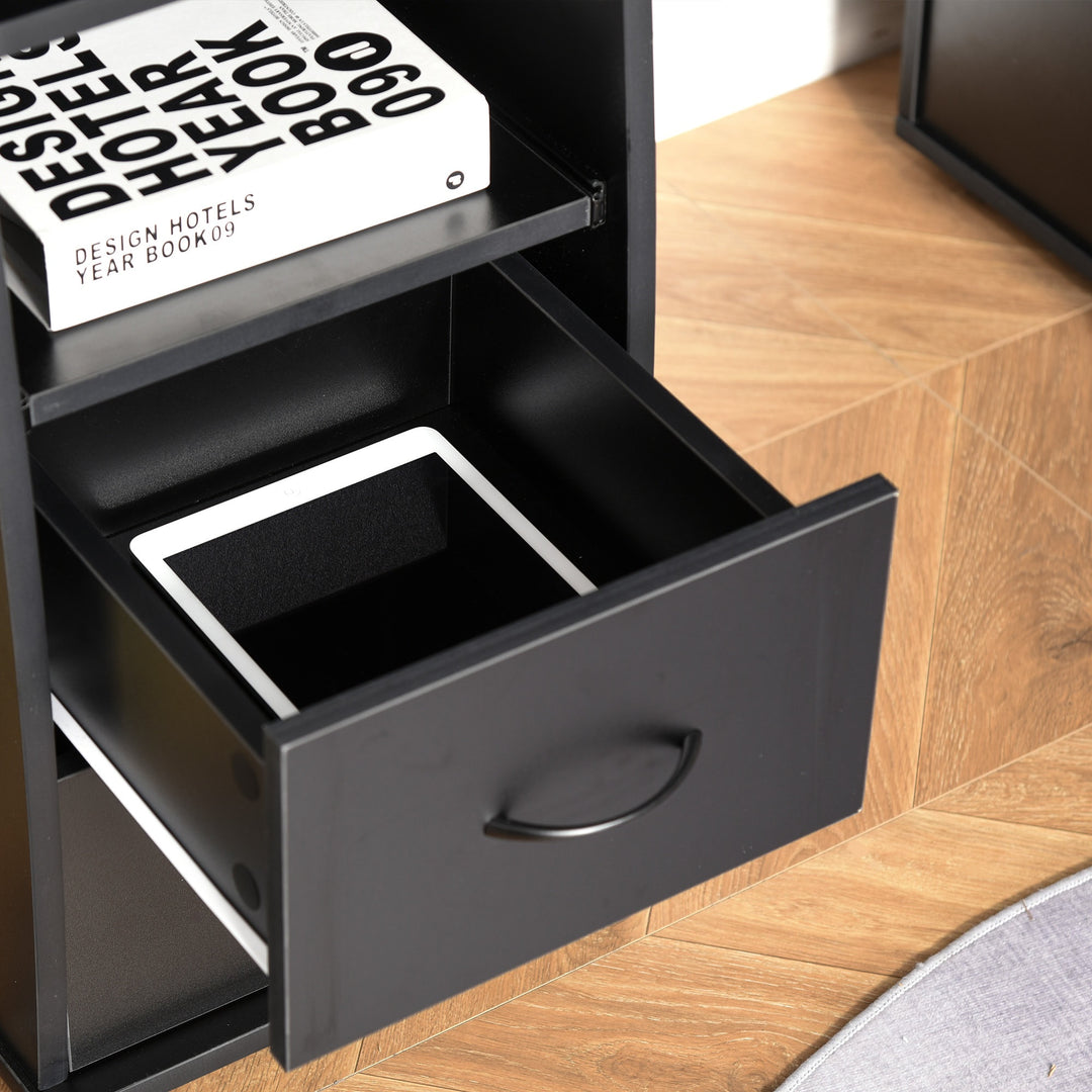 Computer Desk w/ Drawers and Shelves - Black