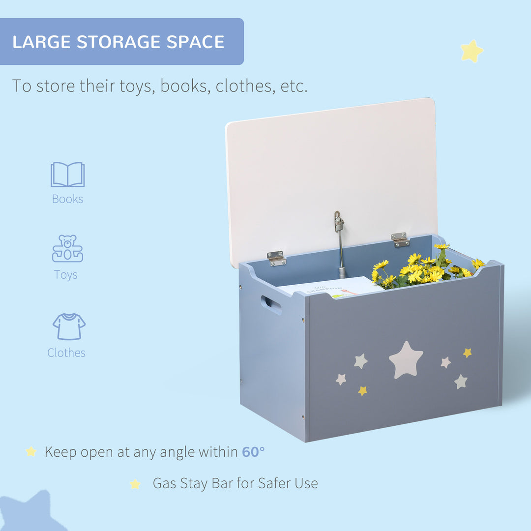 Wooden Toy Storage Box / Seat - Blue