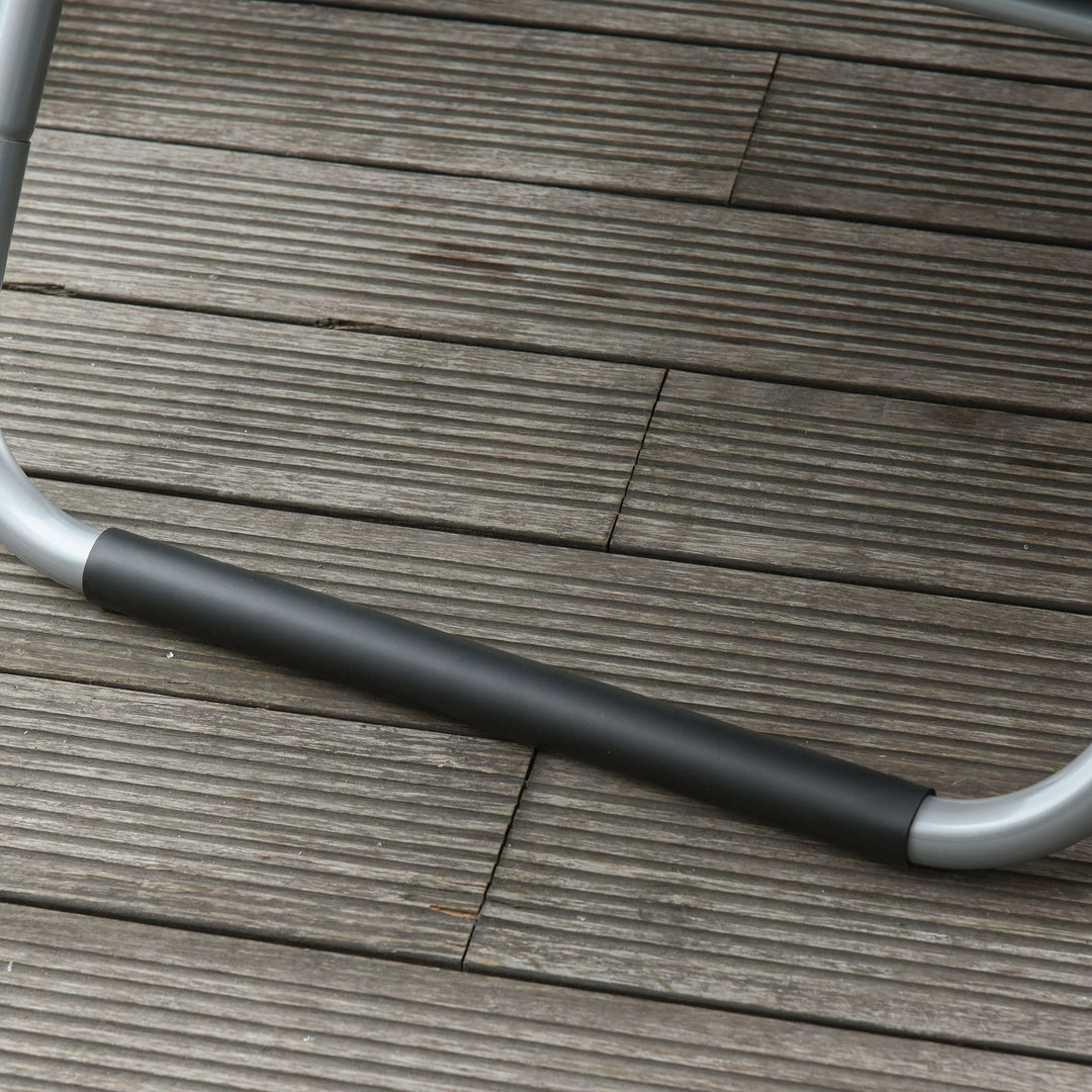 Ergonomic Aluminum Sun Reclining Lounger Chair w Headrest, Outdoor Patio Deck Garden, Grey