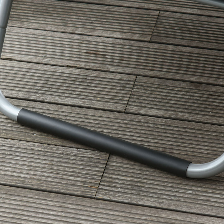 Ergonomic Aluminum Sun Reclining Lounger Chair w Headrest, Outdoor Patio Deck Garden, Grey