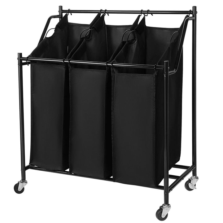 Rolling Laundry Sorter Cart - Black