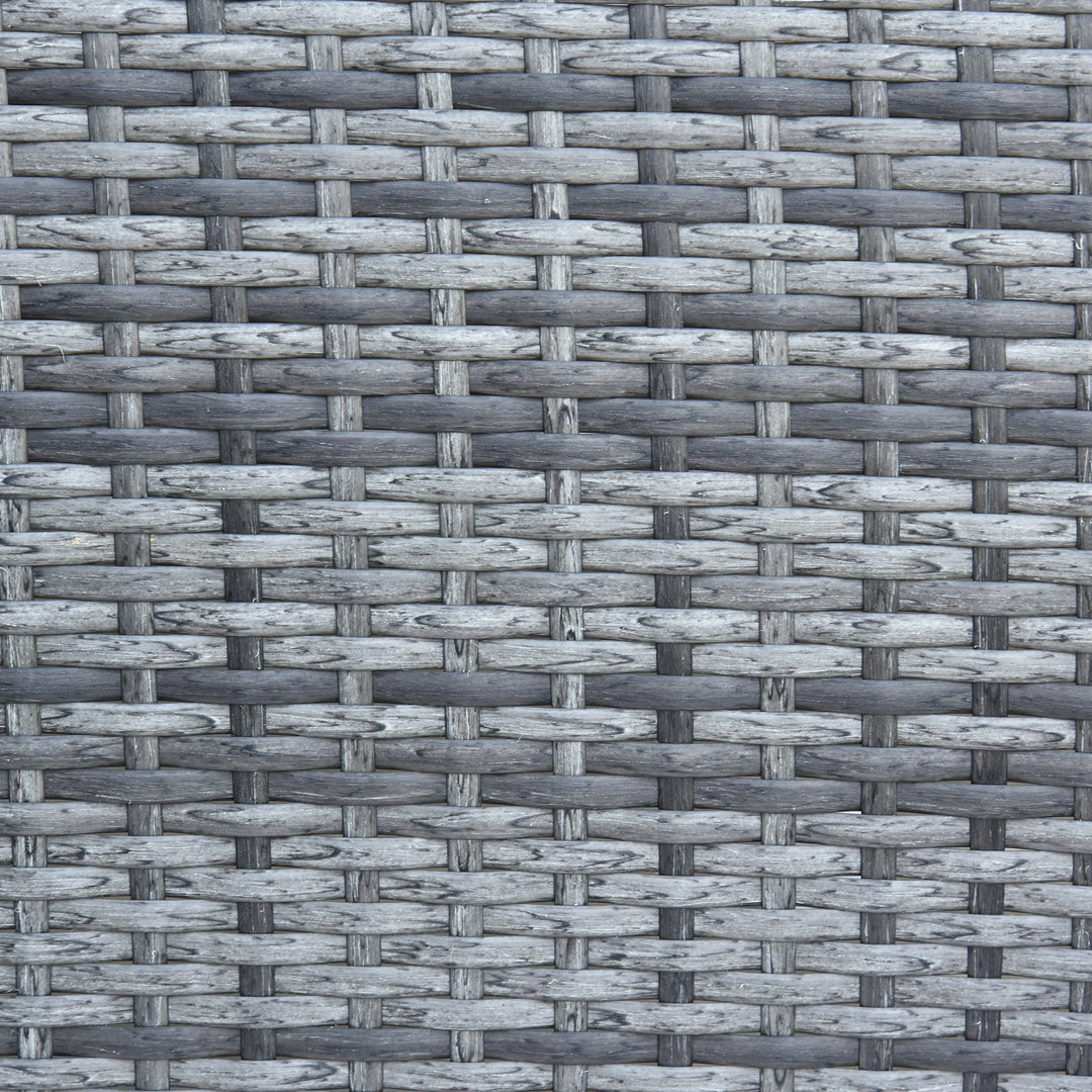 4pc PE Rattan Wicker Conversation Furniture Love Seat Deck Patio Set w/ Cushions - Grey, White