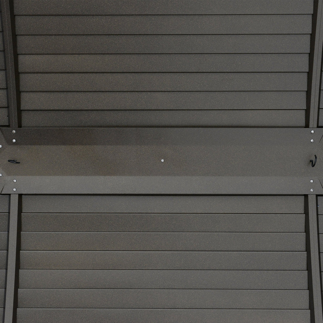 13' x 10' Galv Steel Hardtop Aluminum Frame Gazebo Canopy, Curtain, Mosquito Net, Brown, Grey