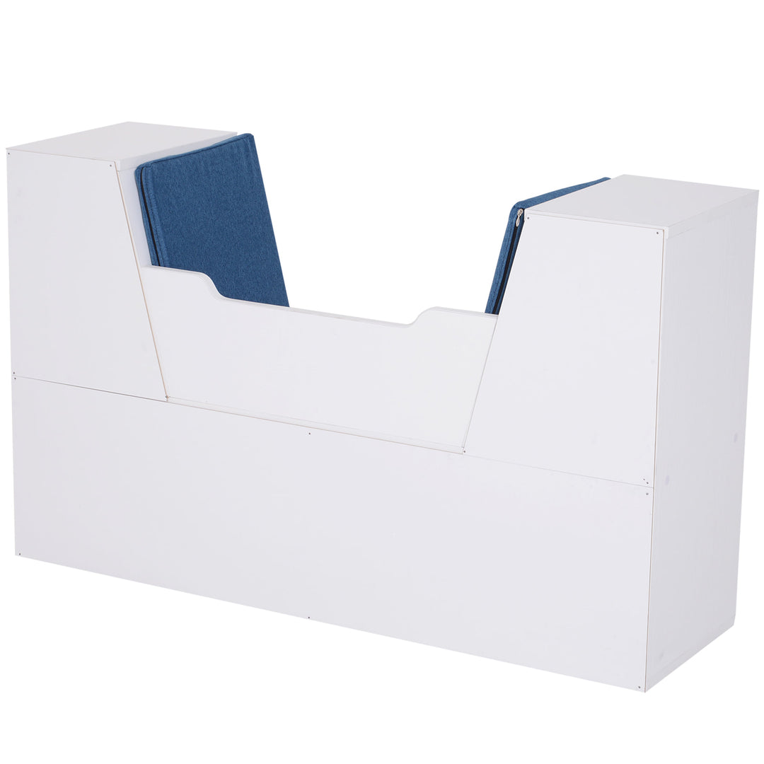 6-Cubby Bookcase / Bookshelf w/ Reading Bench - Blue