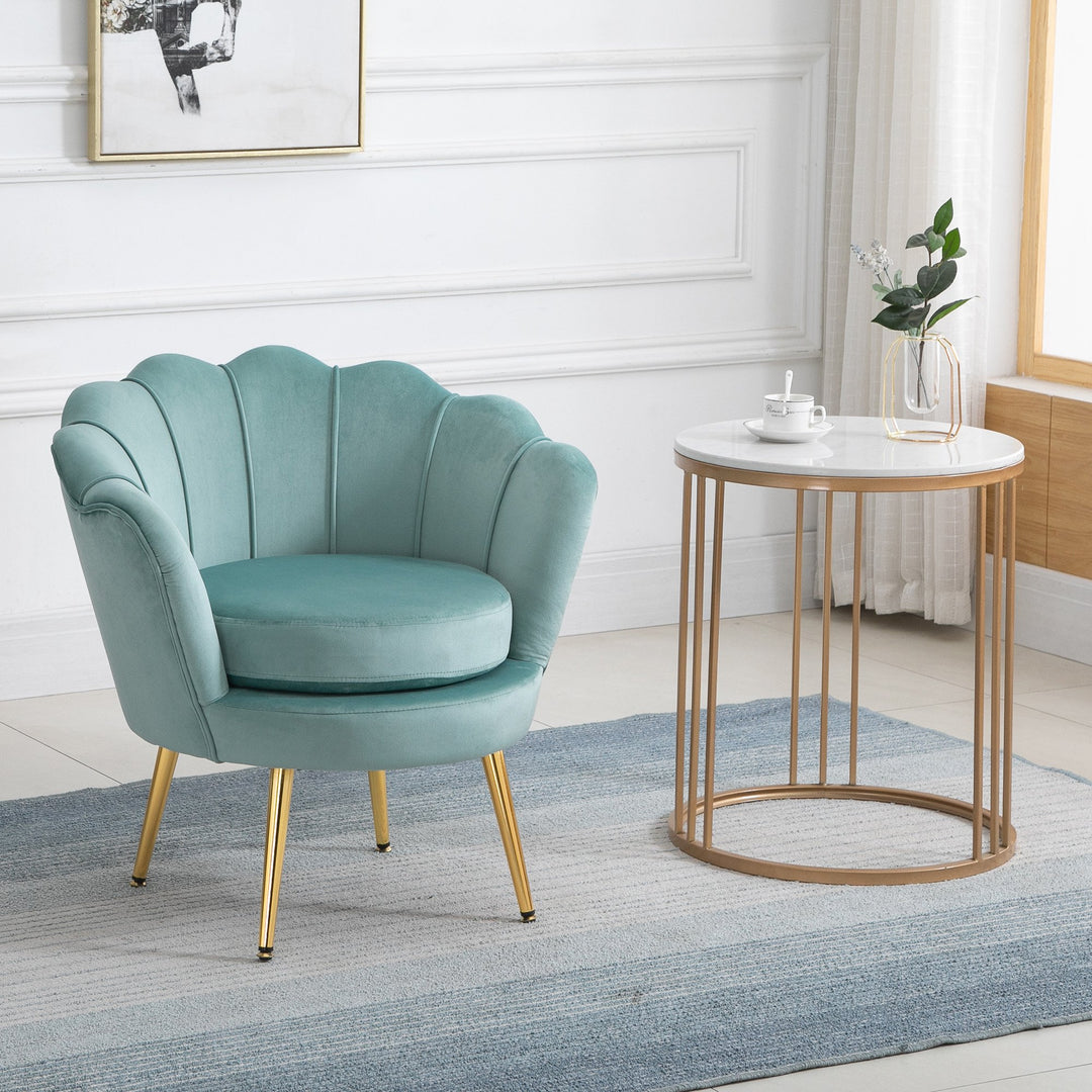 Modern Velvet-Touch Accent Chair - Mint