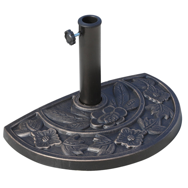 19.75", 19.8lbs Half-Round Resin Umbrella Base Stand for Φ1.5-Φ1.9" Pole Sun Shade - Bronze