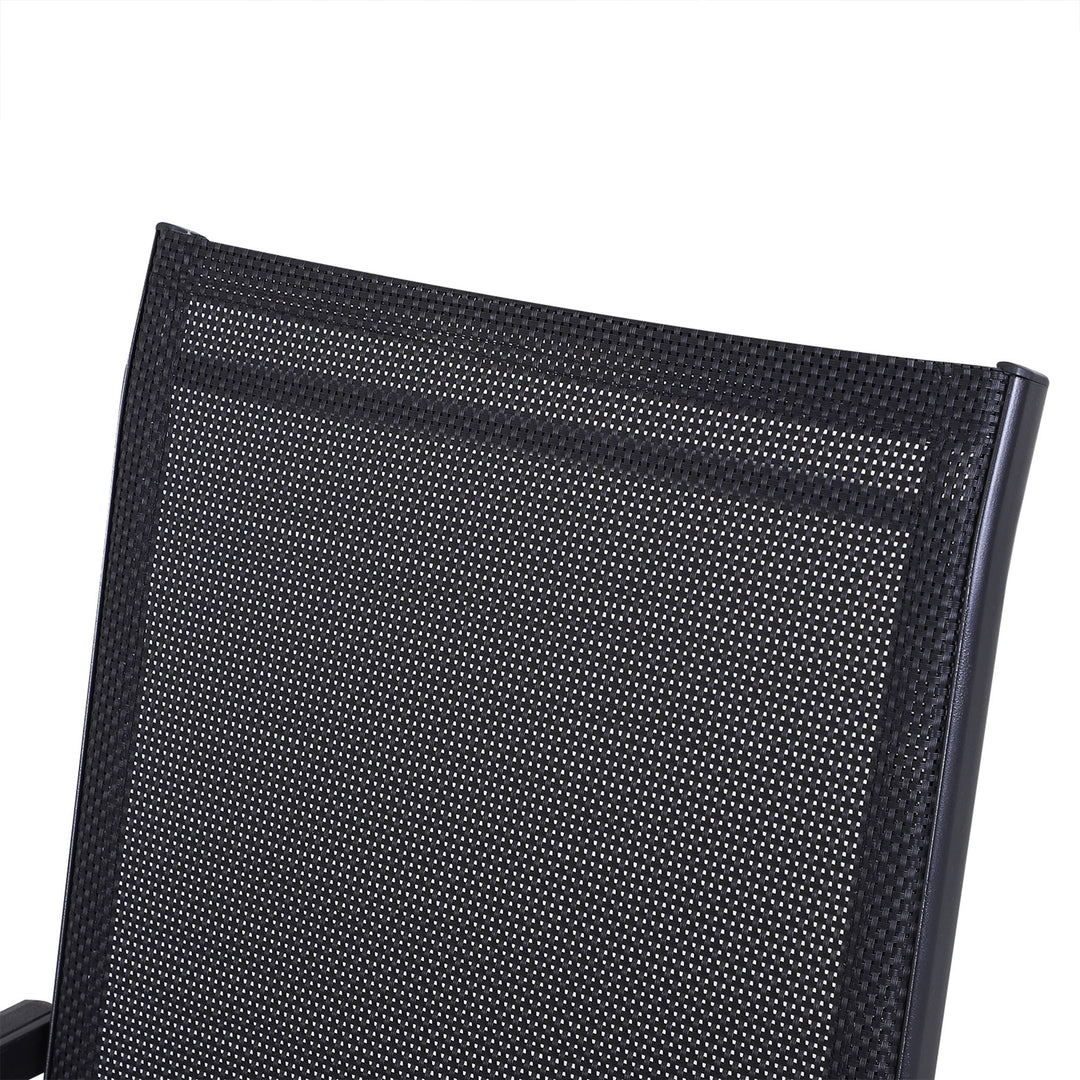 Compact Foldable 2pc Metal, Sling Fabric Chairs Bistro Set Outdoor Garden Patio Deck - Black