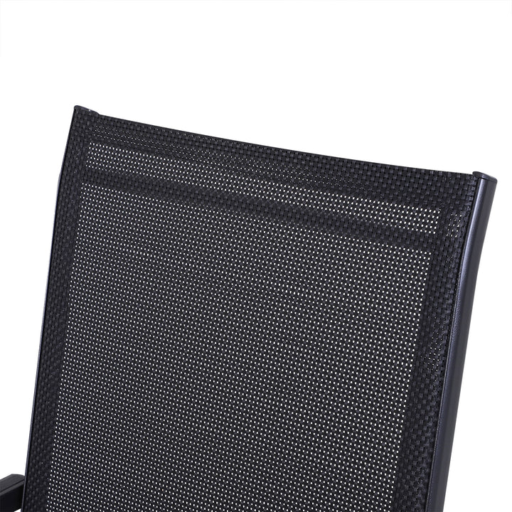 Compact Foldable 2pc Metal, Sling Fabric Chairs Bistro Set Outdoor Garden Patio Deck - Black