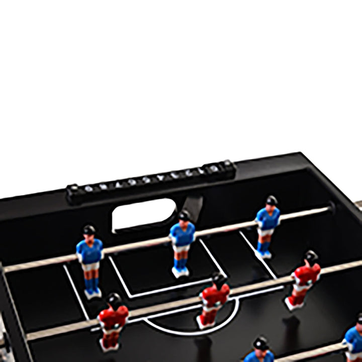 65L Ice Cooler Drink Bar Cart on Wheels w/ Foosball Game Table Top for Party Picnic BBQ, Black
