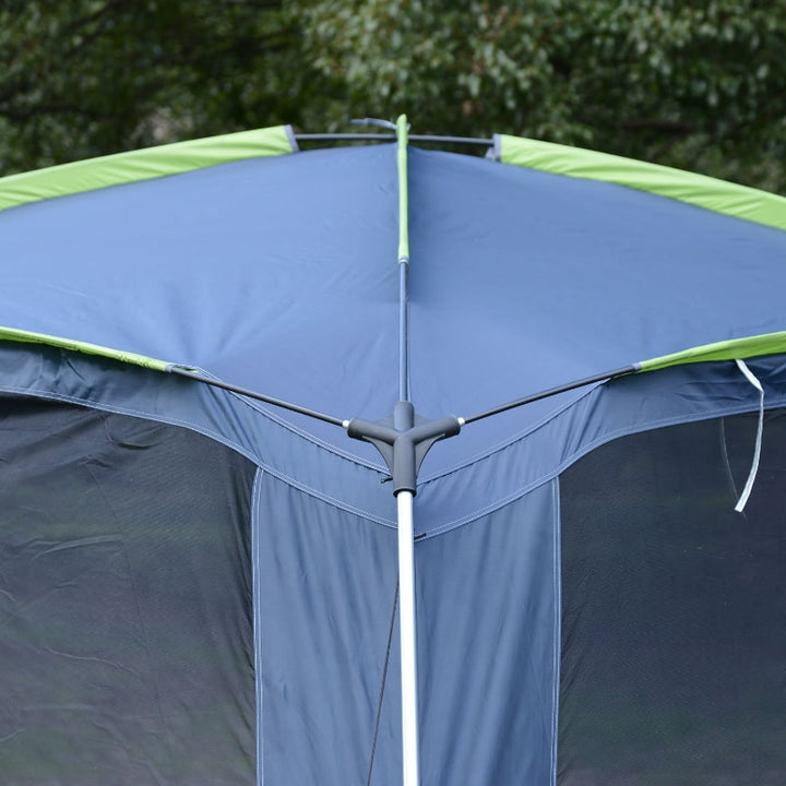 12’ x 12’ x 7’ Outdoor Camping Tent Shade Shelter w/ Mesh Walls for Beach Picnic Park, Blue