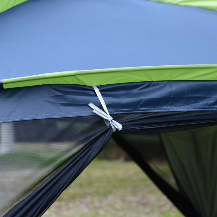 12’ x 12’ x 7’ Outdoor Camping Tent Shade Shelter w/ Mesh Walls for Beach Picnic Park, Blue