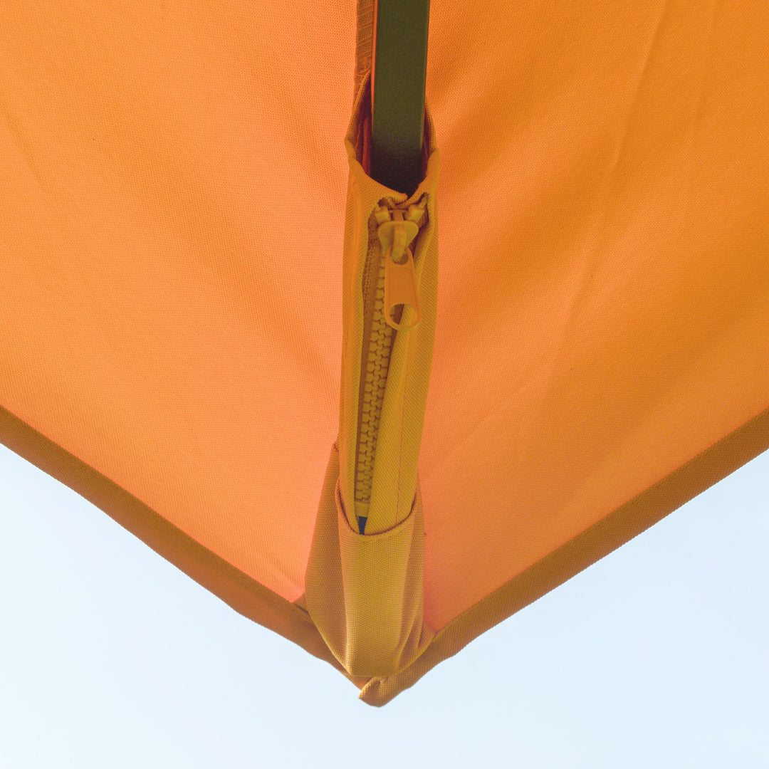 10ft Square Rotating Tilt Offset Cantilever Umbrella Patio Deck Parasol w Cross Base, Orange