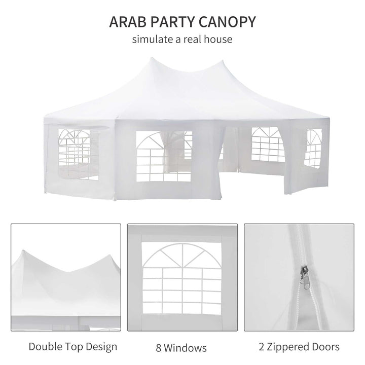 29.2' x 21.3' Deluxe Oval High-Ceiling Outdoor Party Wedding Event Tent Gazebo Canopy - White
