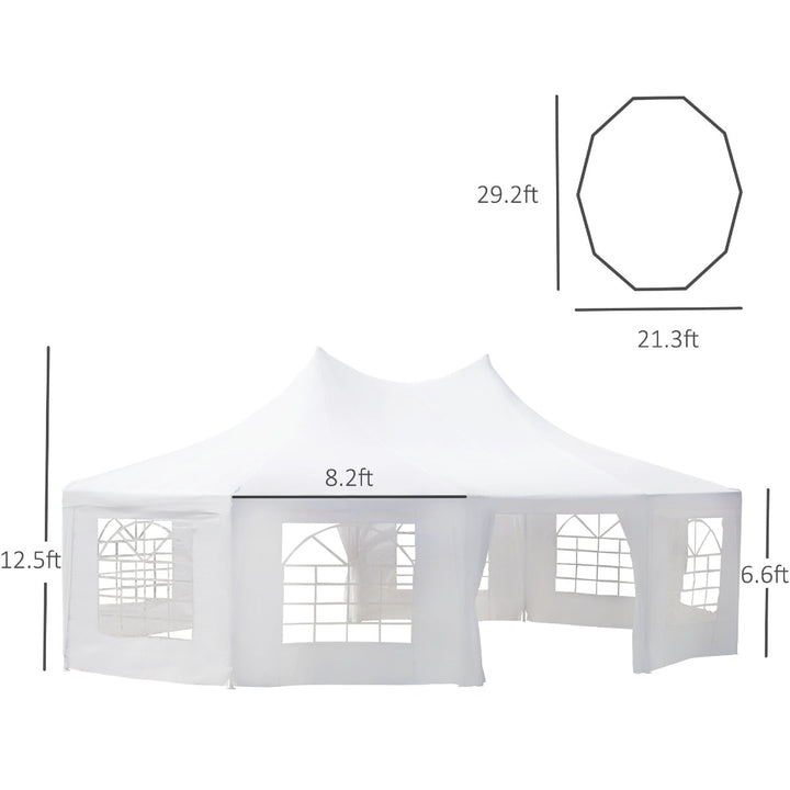 29.2' x 21.3' Deluxe Oval High-Ceiling Outdoor Party Wedding Event Tent Gazebo Canopy - White