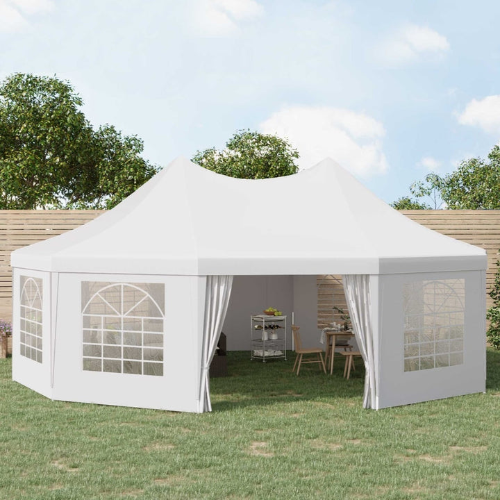 29.2' x 21.3' Deluxe Oval High-Ceiling Outdoor Party Wedding Event Tent Gazebo Canopy - White