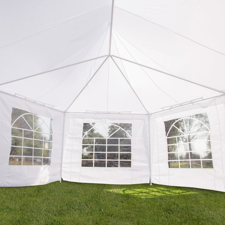 22.3' 16.4' Deluxe Round High-Ceiling Outdoor Wedding Party Event Tent Gazebo Canopy - White