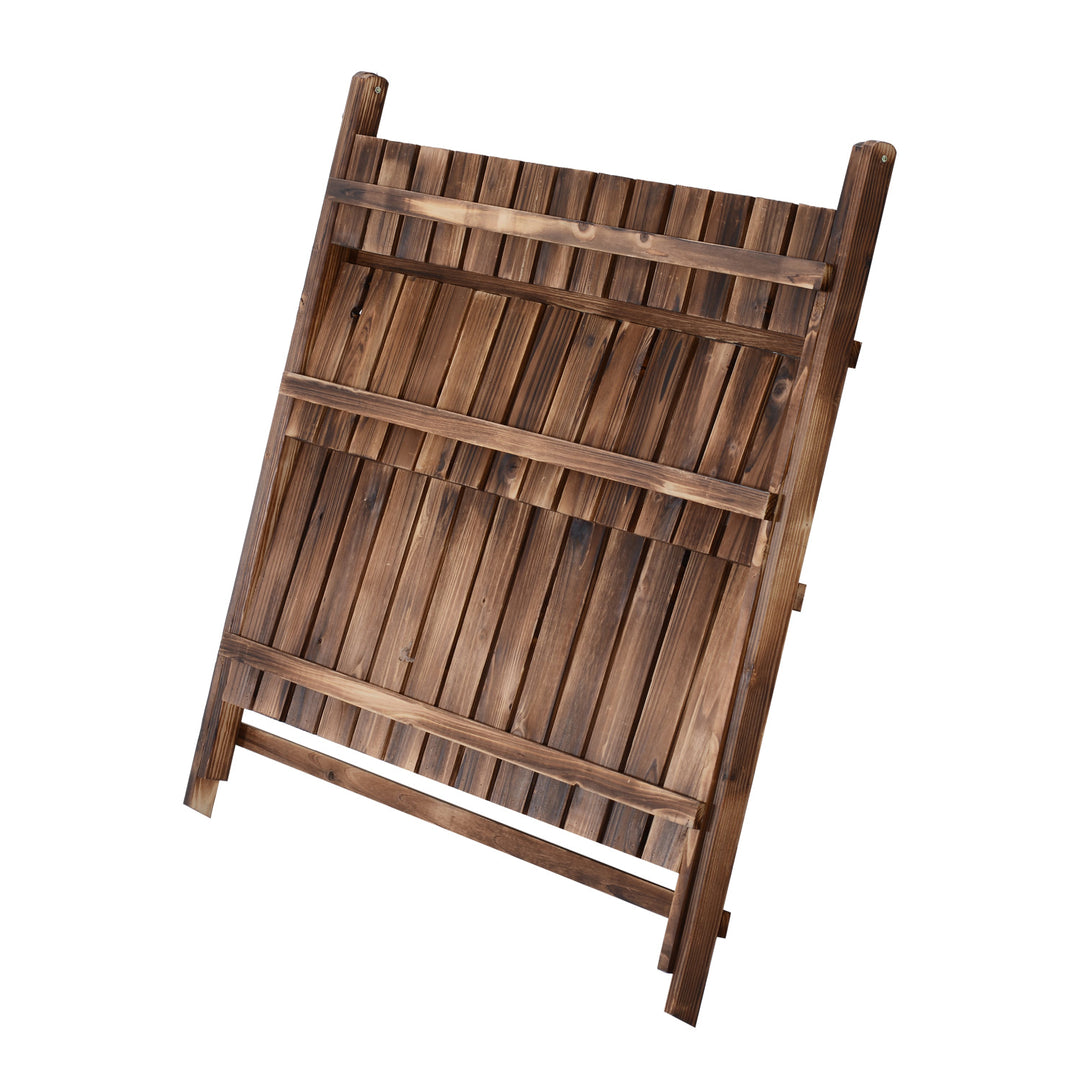 3 Tier 39”W Folding Wood Flower Herb Plant Stand Display Shelf Rack Garden Indoor Outdoor, Fir
