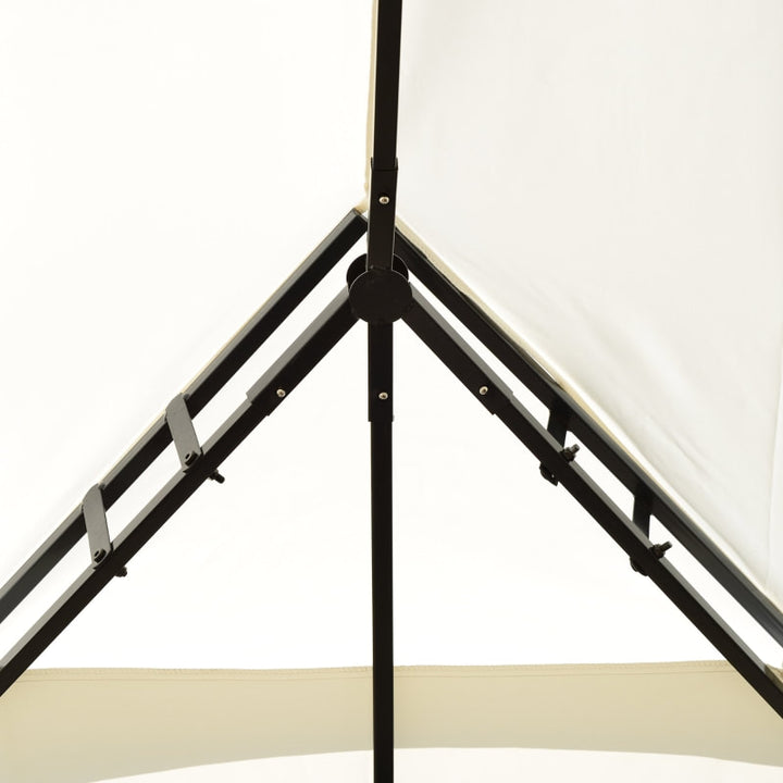 10' x 13' Steel Gazebo Canopy Outdoor Patio Tent Shelter w Tiered Roof for Garden - Cream White